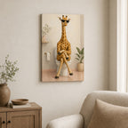 Sunglasses Giraffe Toilet Canvas Wall Art 02 12×18 inch thin wrapped canvas wall mockup