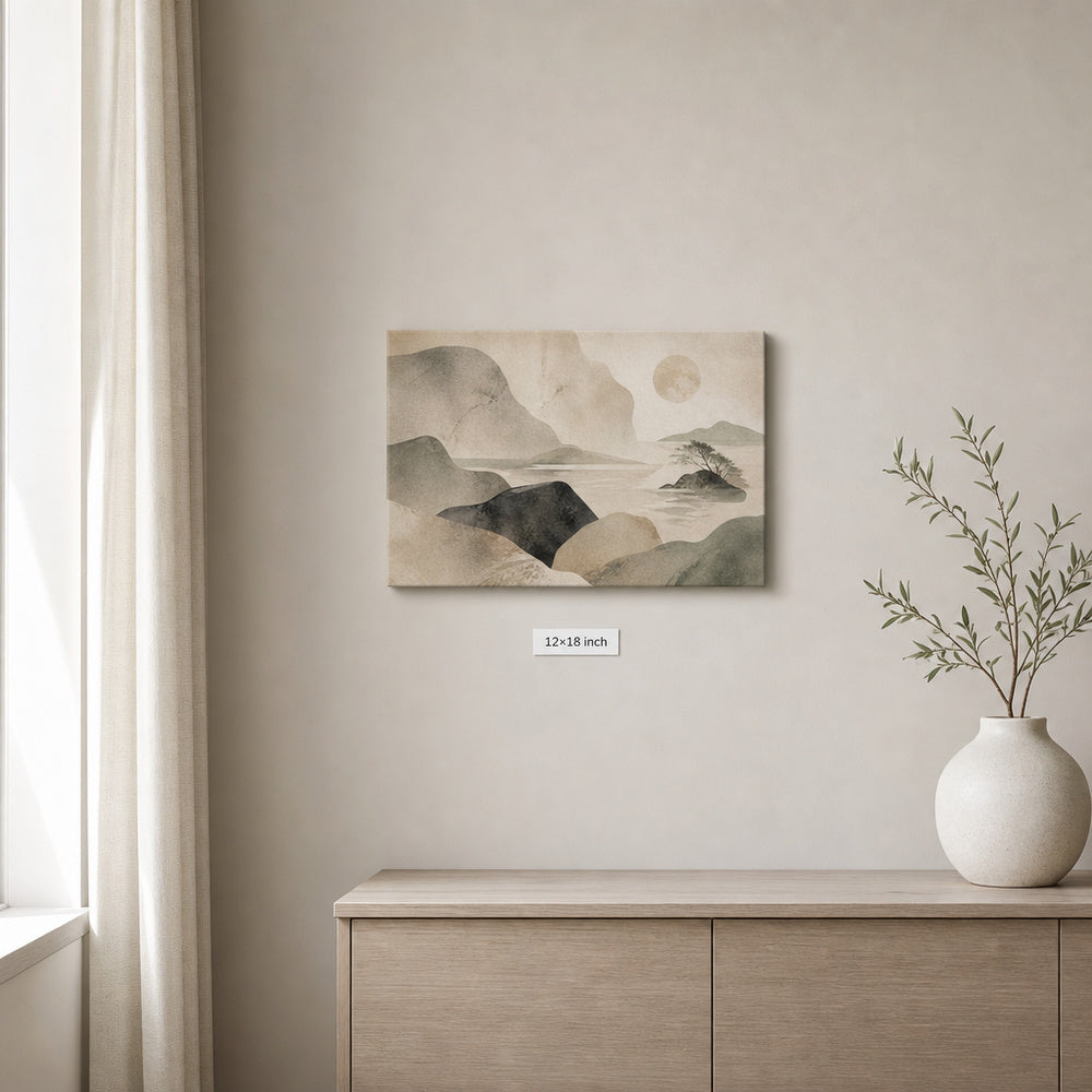 Japandi Abstract Stone Landscape Canvas Wall Art - 04_sku_12x18_wall