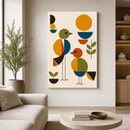 Abstract Birds Mid-Century Canvas Wall Art canvas wall art lifestyle mockup