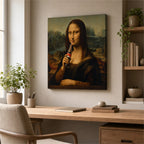 Canvas wall art mockup in office or study