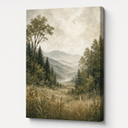 Serene Forest Nature Canvas Wall Art – Draft - Right side wrapped canvas edge effect