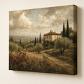 French Countryside Vintage Canvas Wall Art – Draft - Right side wrapped canvas edge effect