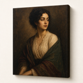 Classical Portrait Inspired Canvas Wall Art – Draft - Right side wrapped canvas edge effect