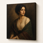 Classical Portrait Inspired Canvas Wall Art – Draft - Right side wrapped canvas edge effect