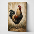 Rustic Rooster Farmhouse Canvas Wall Art right side wrapped canvas edge effect