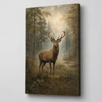 Misty Deer Farmhouse Canvas Wall Art right side wrapped canvas edge effect