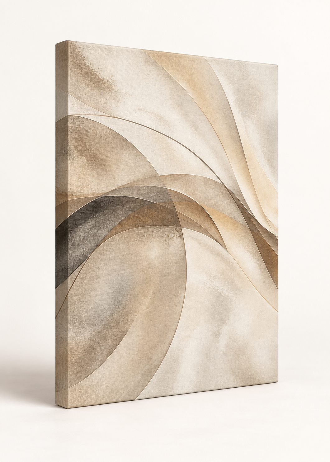 Warm Neutral Sweeping Forms Abstract Triptych Wrapped Canvas Wall Art - 04_wrapped_canvas_side_edge