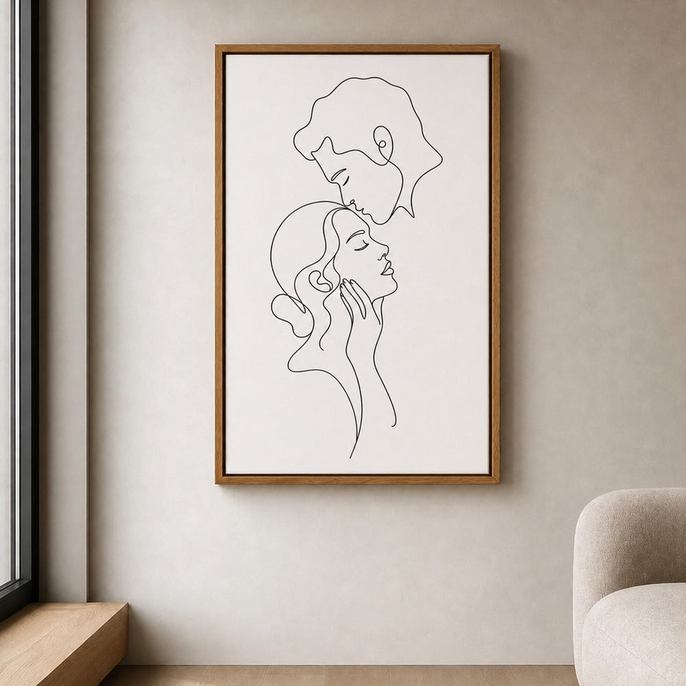 Minimalist Couple Line Art Wall Art floating frame wall art - 05