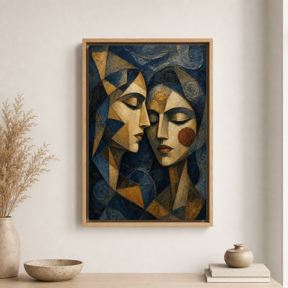 Intimate Cubist Women Faces Wall Art - 05