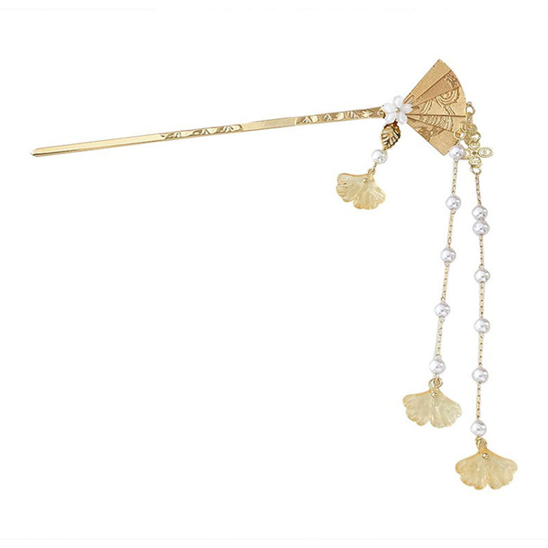 Horquilla con borlas y forma de abanico
