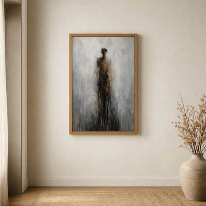 Dissolving Human Ochre Gray Drip Wall Art floating frame wall art - 05
