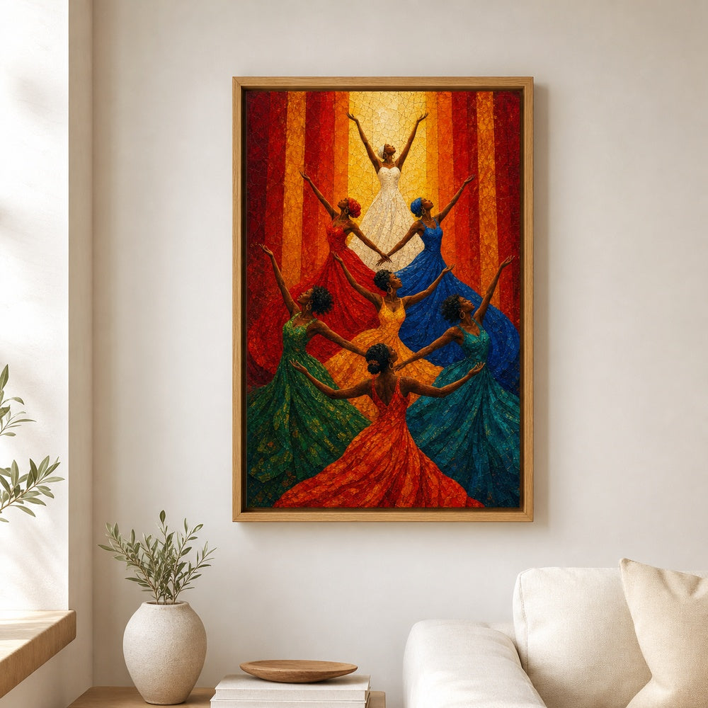 Colorful Women Celebration Dance Wall Art - 05