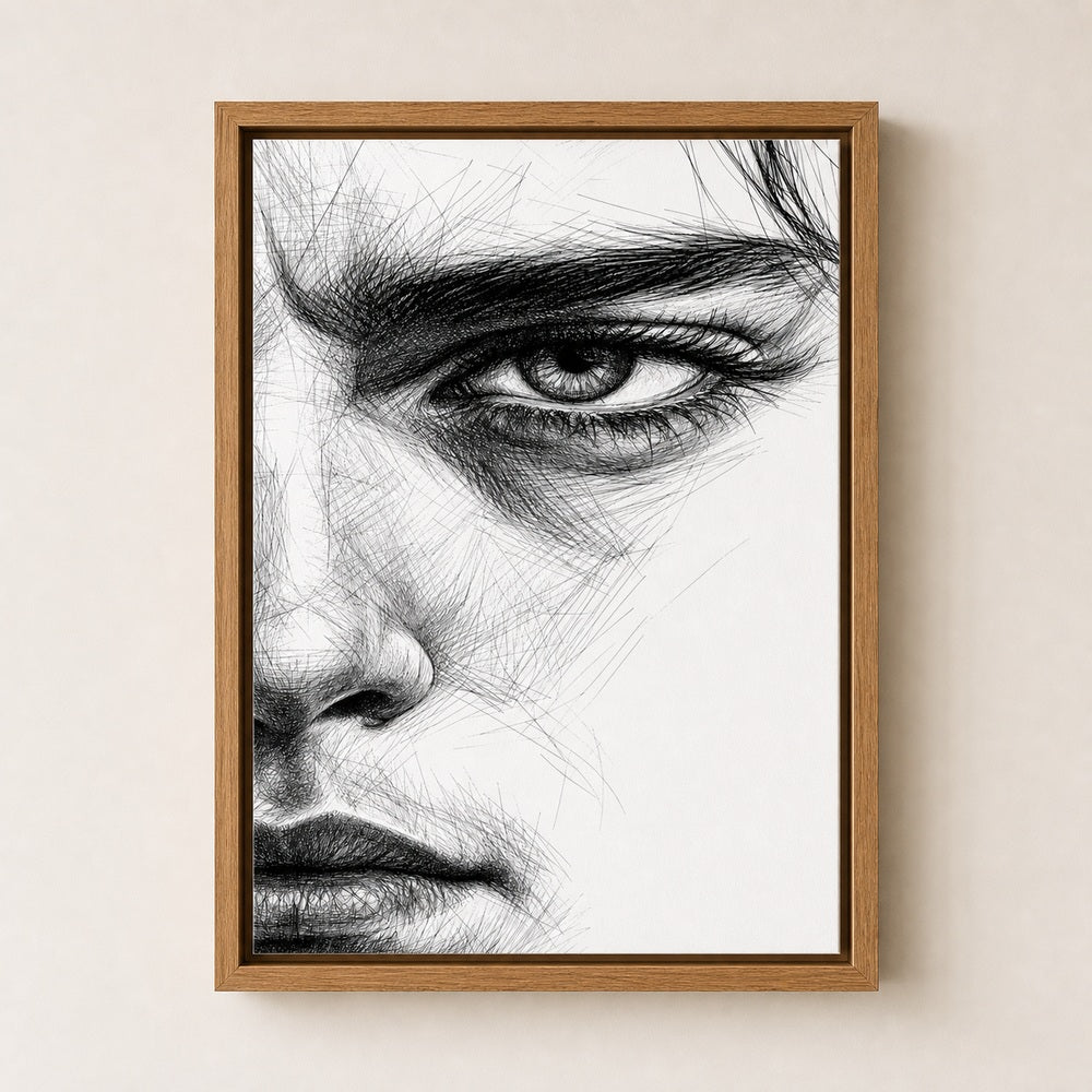 Extreme Eye Pen Sketch Wall Art floating frame wall art - 05