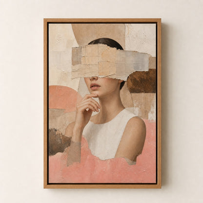 Obscured Eyes Collage Woman Portrait Wall Art floating frame wall art - 05