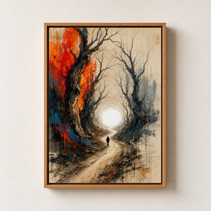 Road To Light Dead Trees Abstract Wall Art floating frame wall art - 05