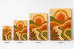 70s Psychedelic Waves Mid-Century Canvas Wall Art canvas wall art