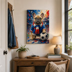 French Bulldog Soccer Fan Canvas Wall Art side edge canvas print