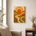 70s Psychedelic Waves Mid-Century Canvas Wall Art side edge canvas print