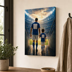 Custom Father and Son Stadium Tunnel Canvas Wall Art 12×18 inch thin wrapped canvas wall mockup generated with gpt-image-2