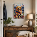 Golden Retriever Soccer Fan Canvas Wall Art side edge canvas print