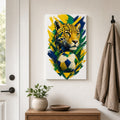 Brazil Jaguar National Pride Soccer Canvas Wall Art 12×18 inch thin wrapped canvas wall mockup