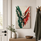 Mexico Eagle National Pride Soccer Canvas Wall Art 12×18 inch thin wrapped canvas wall mockup