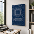 Blueprint Grand Stadium Cutaway Canvas Wall Art 12×18 inch thin wrapped canvas wall mockup