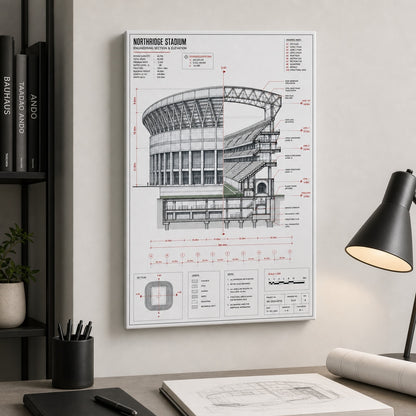 Engineering Stadium Cutaway Canvas Wall Art 12×18 inch thin wrapped canvas wall mockup