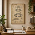 Kraft Paper Stadium Roof Blueprint Canvas Wall Art 12×18 inch thin wrapped canvas wall mockup