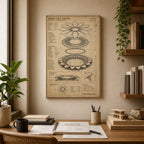 Kraft Paper Stadium Roof Blueprint Canvas Wall Art 12×18 inch thin wrapped canvas wall mockup