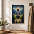 Custom Youth Soccer Dream Tunnel Canvas Wall Art 12×18 inch thin wrapped canvas wall mockup generated with gpt-image-2