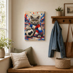 British Shorthair Soccer Fan Canvas Wall Art 12×18 inch thin wrapped canvas wall mockup
