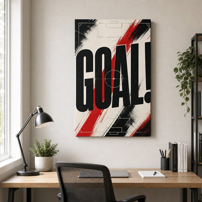 GOAL Soccer Typography Canvas Wall Art 18×24 inch wrapped canvas wall mockup