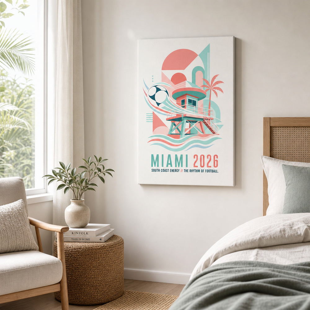 Miami Coastal Soccer Canvas Wall Art 02 size comparison chart