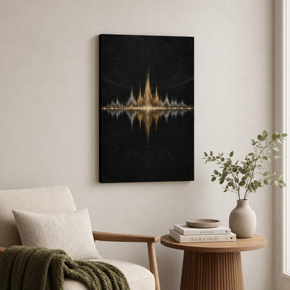 Silver Champagne Victory Soundwave Soccer Canvas Wall Art 18×24 inch wrapped canvas wall mockup
