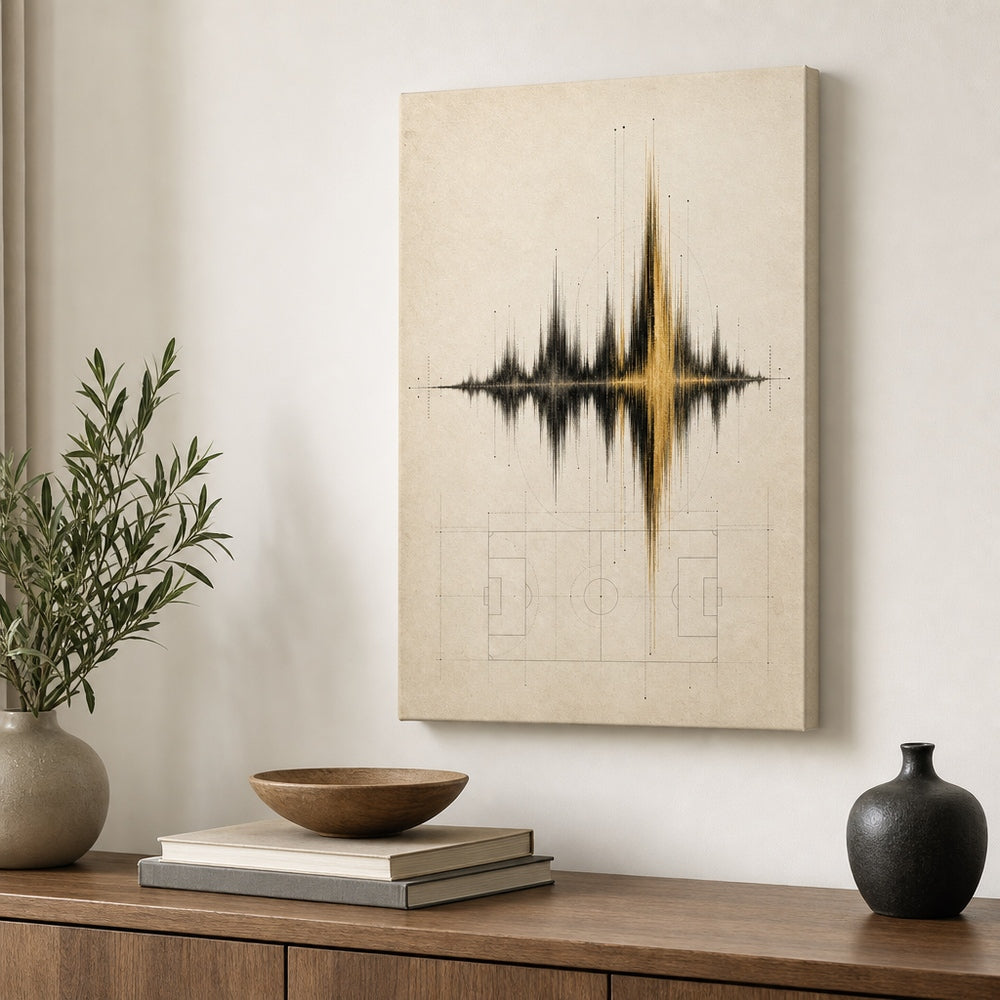 Ivory Archive Soundwave Soccer Canvas Wall Art 18×24 inch wrapped canvas wall mockup