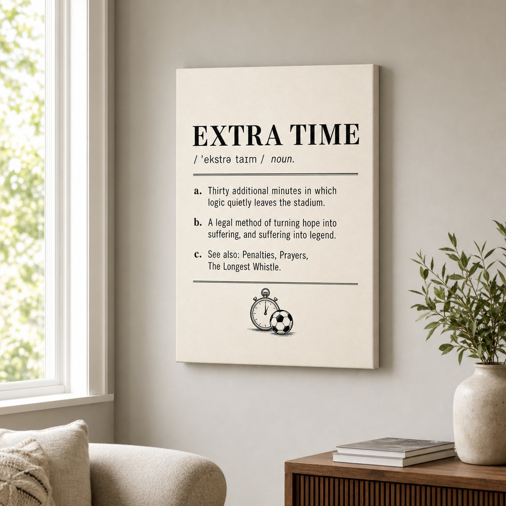EXTRA TIME Definition Football Culture Canvas Wall Art 05 18×24 inch wrapped canvas wall mockup