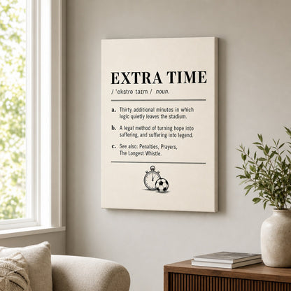 EXTRA TIME Definition Football Culture Canvas Wall Art 05 18×24 inch wrapped canvas wall mockup