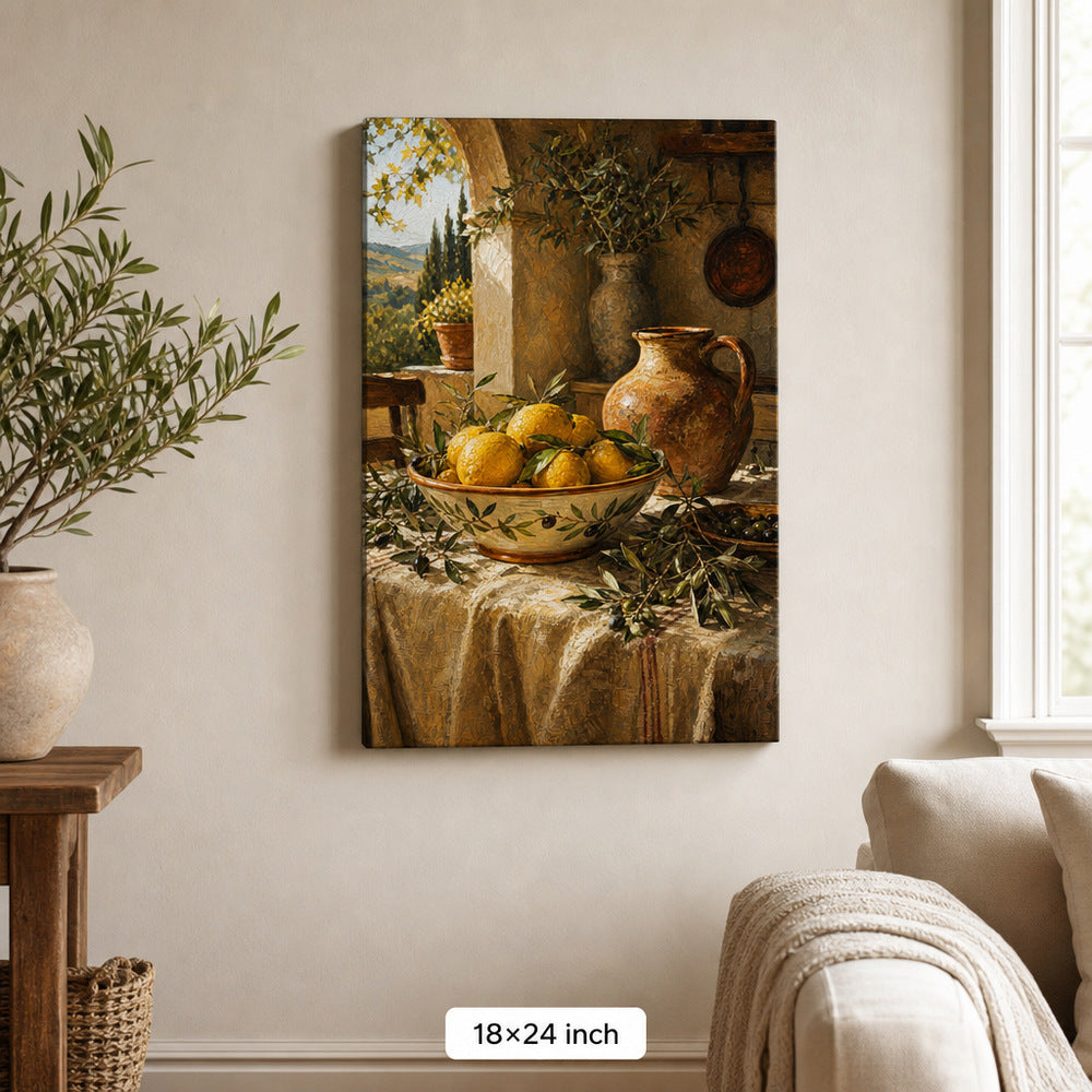 Tuscan Lemon Olive Kitchen Canvas Wall Art - 05_sku_18x24_wall