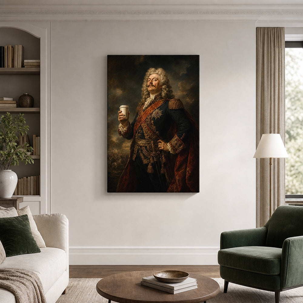 Baroque General Coffee Canvas Wall Art 04 18×24 inch wrapped canvas wall mockup