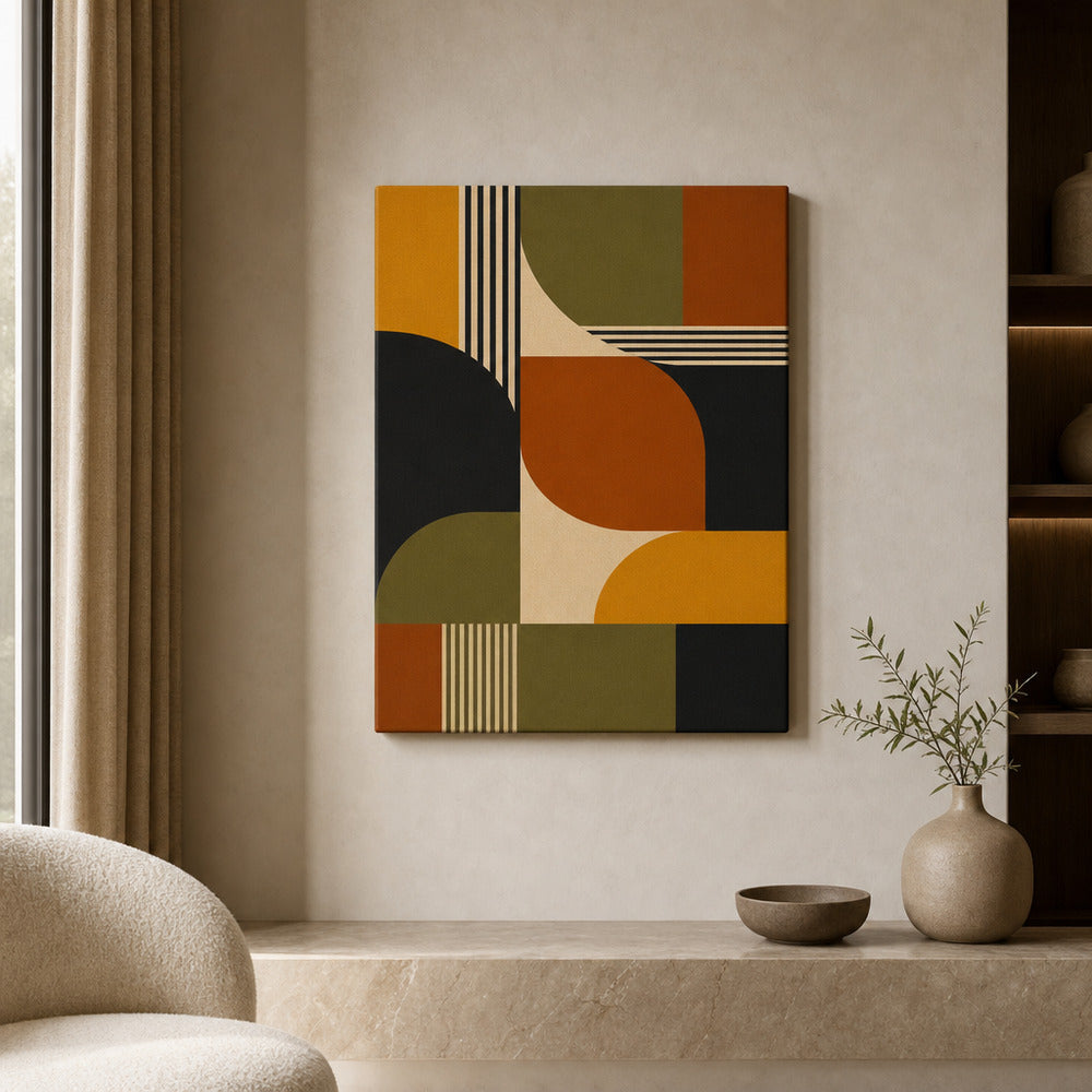 Mid-Century Bauhaus Color Field Canvas Wall Art 03 - SKU wall mockup 18×24 inch