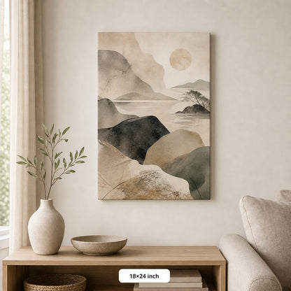 Japandi Abstract Stone Landscape Canvas Wall Art - 05_sku_18x24_wall