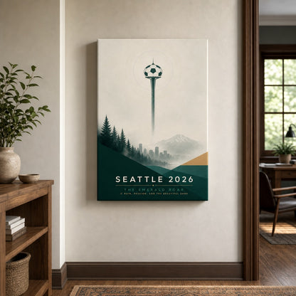 Seattle 2026 Emerald Roar Soccer Canvas Wall Art 04 18×24 inch wrapped canvas wall mockup