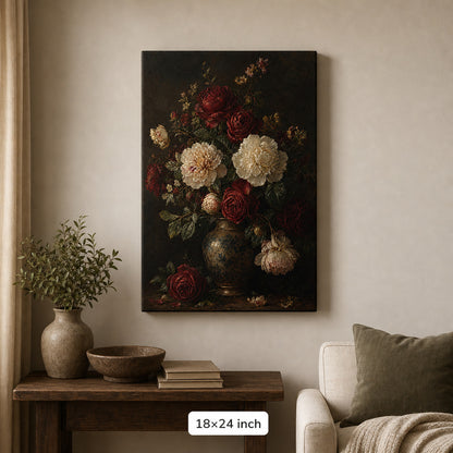 Victorian Dark Floral Canvas Wall Art - 05_sku_18x24_wall