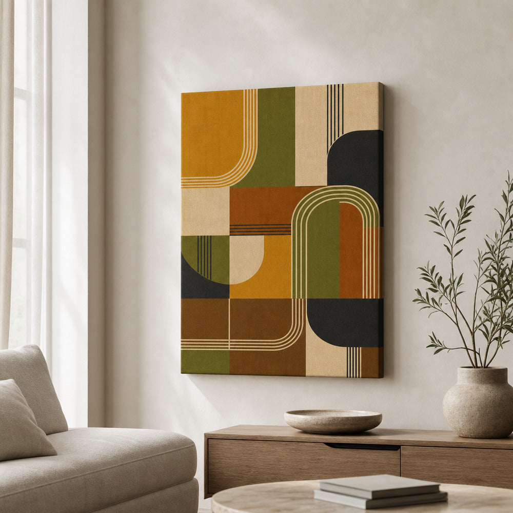 Mid-Century Bauhaus Statement Canvas Wall Art 01 - SKU wall mockup 18×24 inch