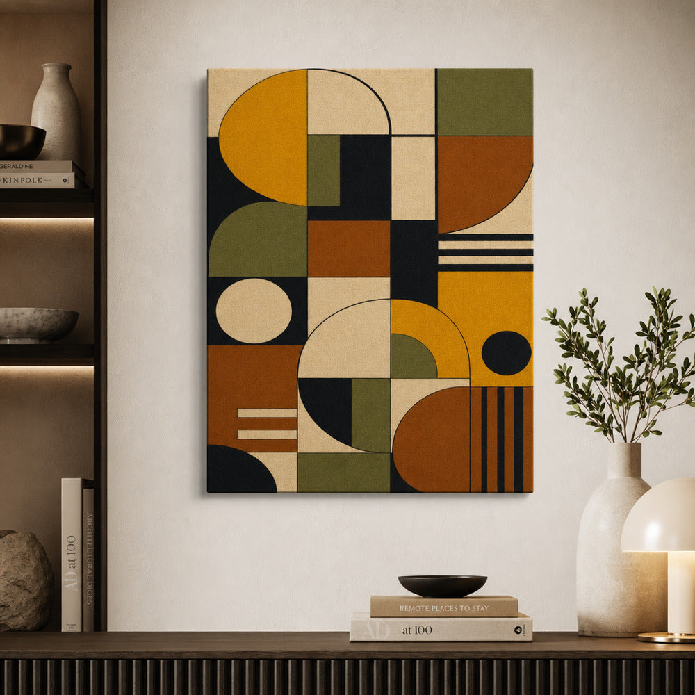 Mid-Century Bauhaus Modernist Modules Canvas Wall Art 04 - SKU wall mockup 18×24 inch
