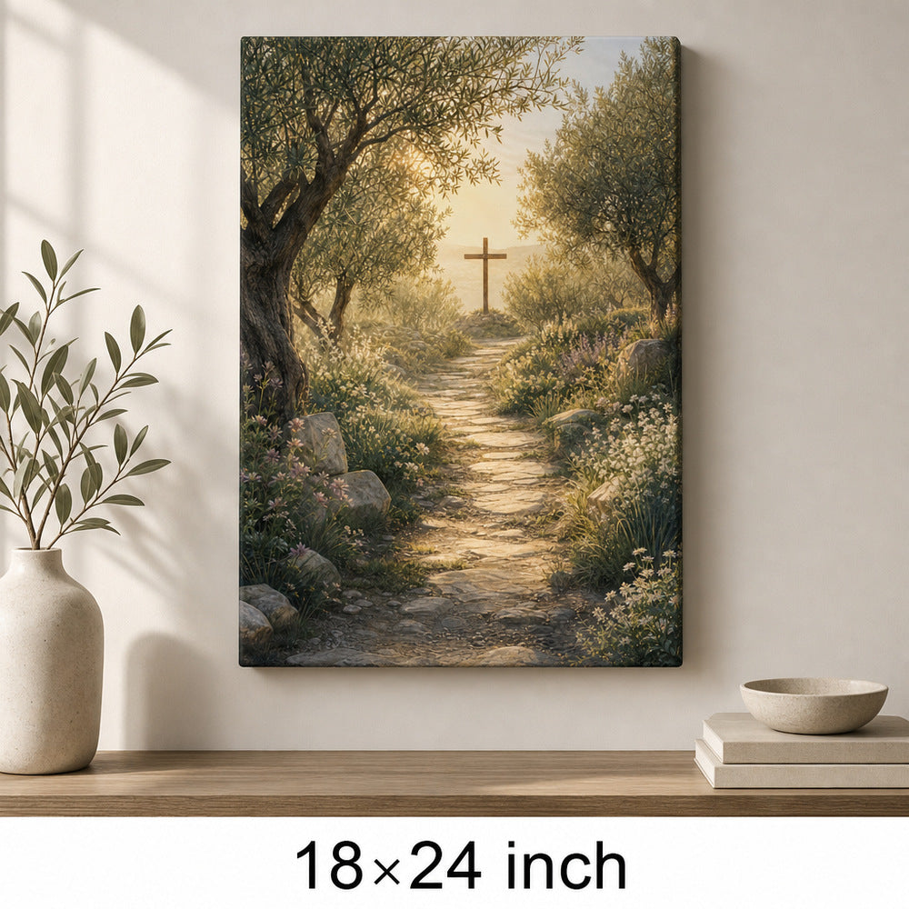 Soft Morning Cross Garden Canvas Wall Art - 05_sku_18x24_wall