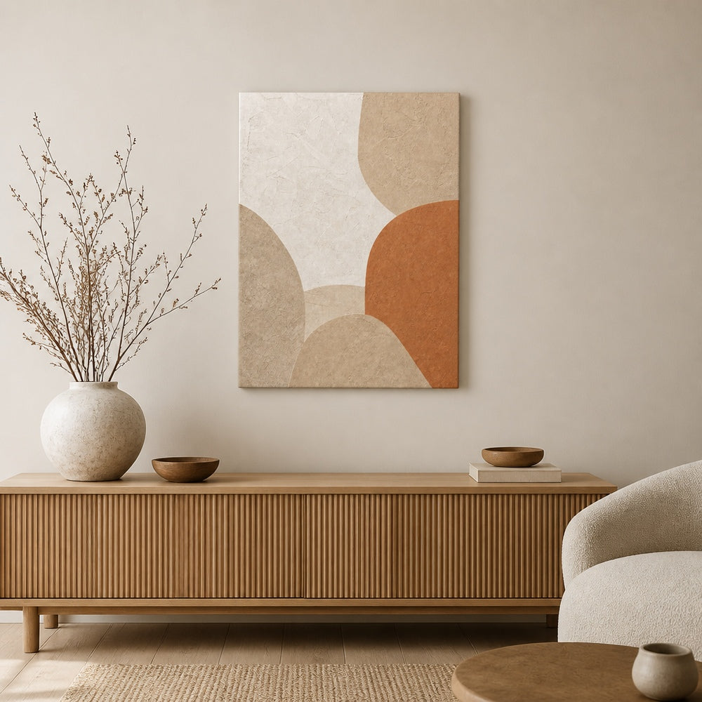 Japandi Plaster Abstract Healing Canvas Wall Art 01 18×24 inch wrapped canvas wall mockup