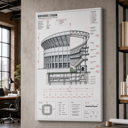 Engineering Stadium Cutaway Canvas Wall Art 24×36 inch wrapped canvas wall mockup