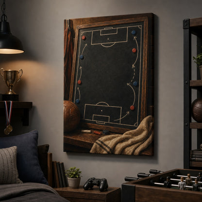 Custom Coach Dad Master Plan Canvas Wall Art 24×36 inch wrapped canvas wall mockup generated with gpt-image-2